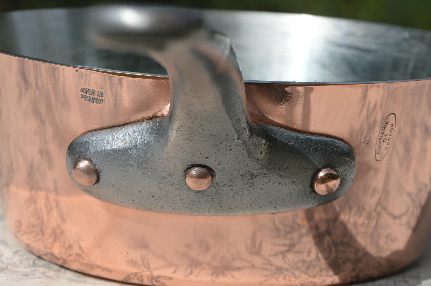 Antique French Copper Sauteuse Pan: Windsor 9" (23cm), New Tin Lining