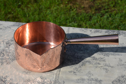 Antique Copper Sugar Pan: Handmade French Patissier Caramel Pan