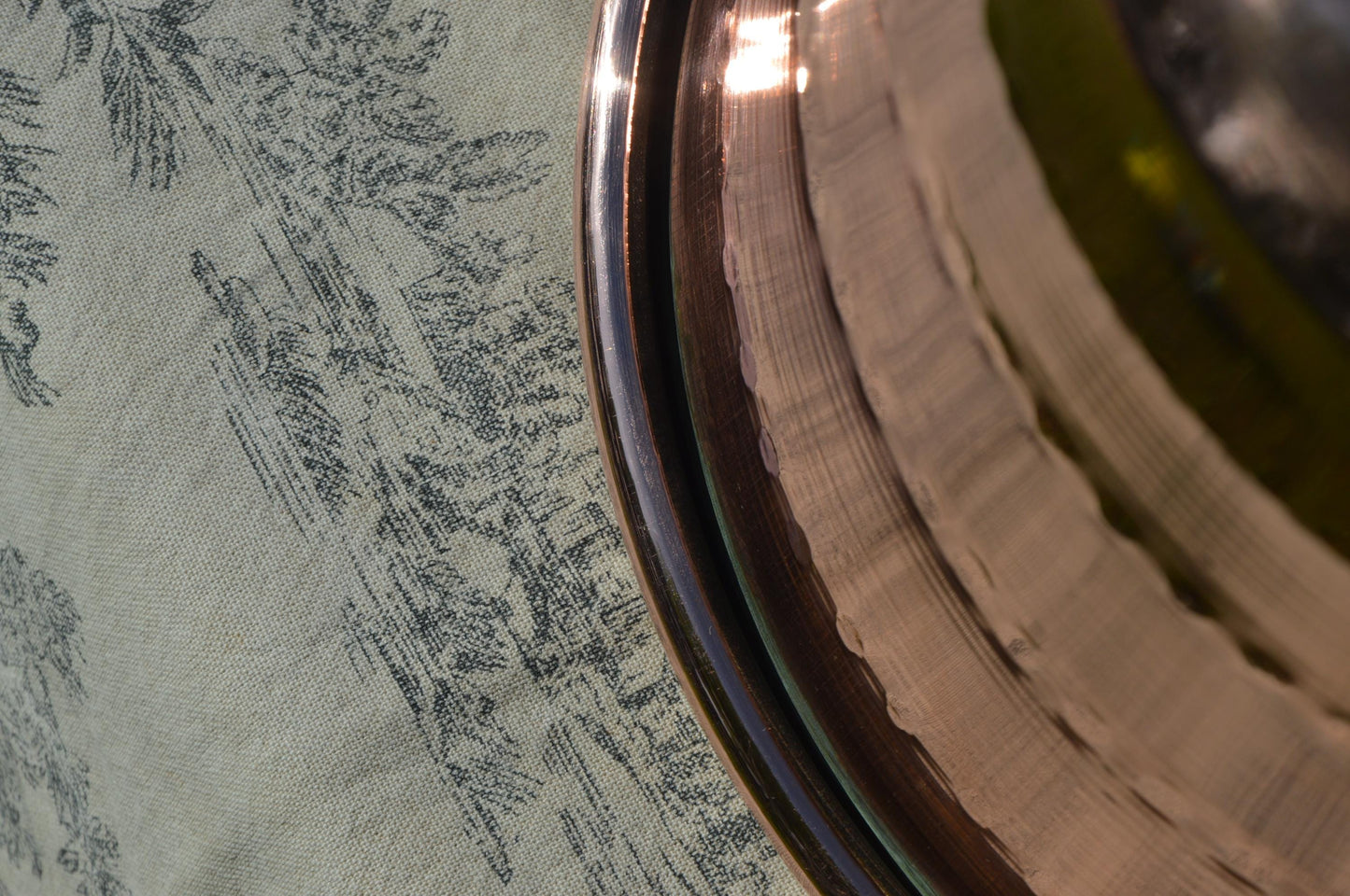 Antique French Copper Jam Cauldron: Hand Hammered Pot with Iron Handle