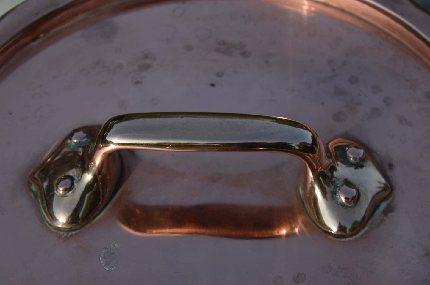 Antique Villedieu Copper Saucepan with Lid, Restaurant Quality, 20cm