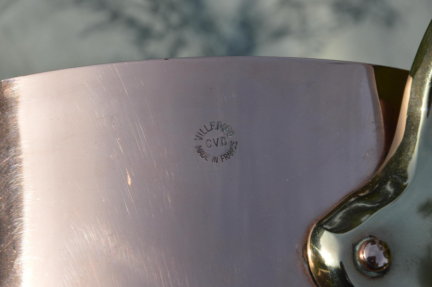 Antique Villedieu Copper Saucepan with Lid, Restaurant Quality, 20cm