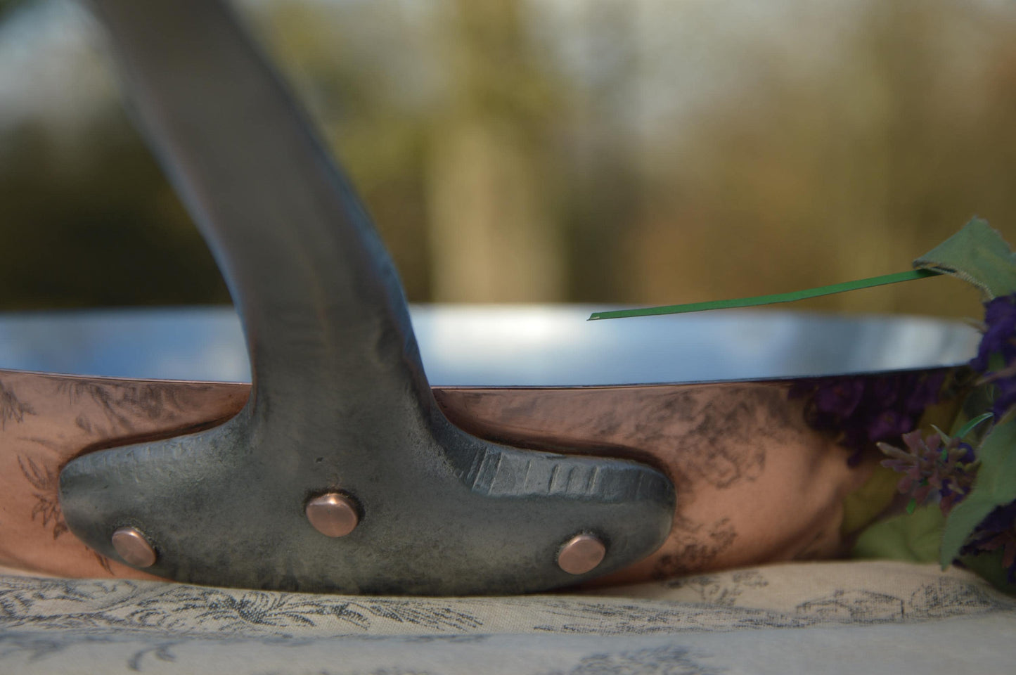 Hand-Wiped Tin Copper Frying Pan - Villedieu French Skillet 26cm