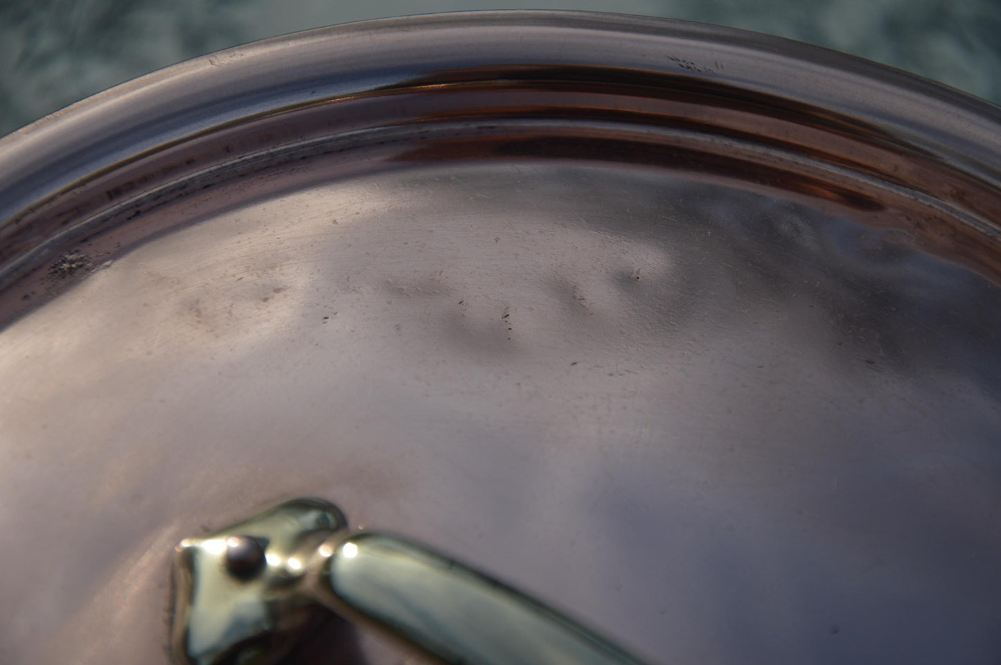 Antique Villedieu Copper Saucepan with Lid, Restaurant Quality, 20cm