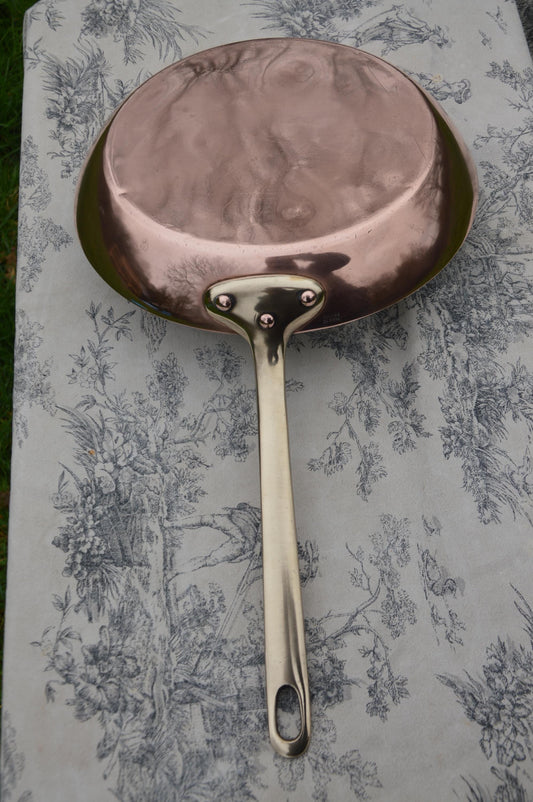 Vintage Copper Sauté, Skillet Pan, 26cm, Bronze Handle, Made in France