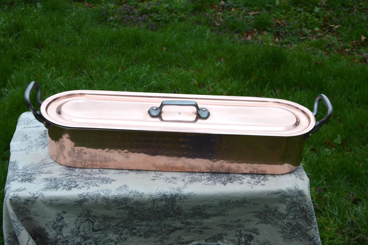 Solid Copper Fish Kettle with Insert – French Atelier du Cuivre Poacher - Factory Tin