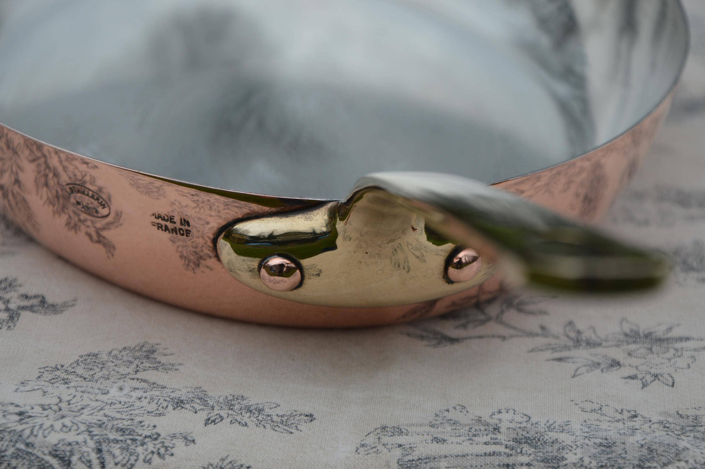 Vintage Dehillerin 1.3mm Copper Pan Fish New Tin Stamped 30cm 11 3/4" Long French Professional Oval Fry Saute Cast Bronze Handle