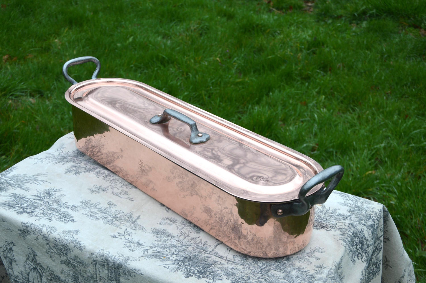 Solid Copper Fish Kettle with Insert – French Atelier du Cuivre Poacher - Factory Tin