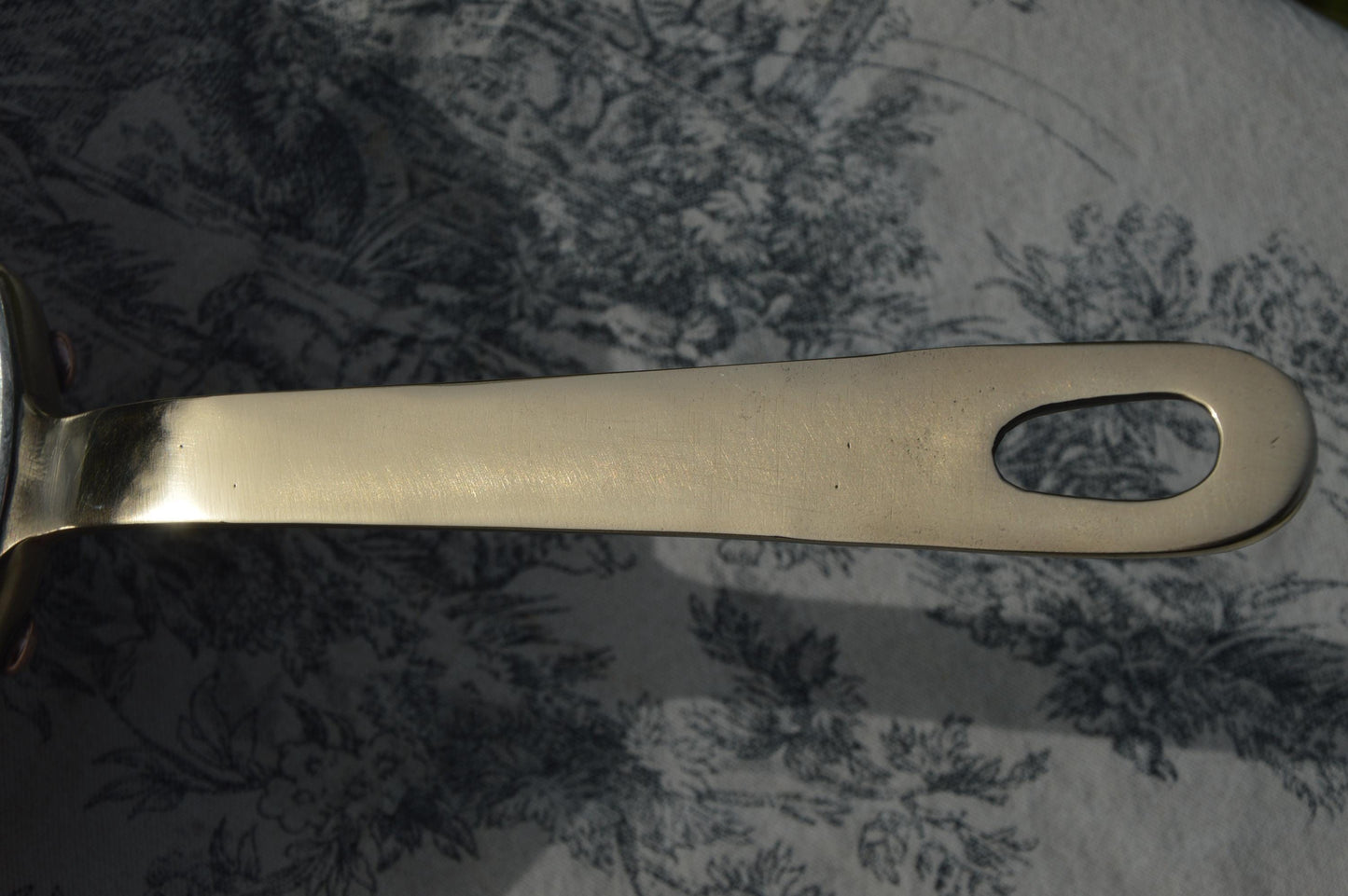 French Copper Fish Steak Fry Pan: New Hand Wiped Tin-Lined Oval Saute Skillet, Made in France, 35cm 13 3/4 inch