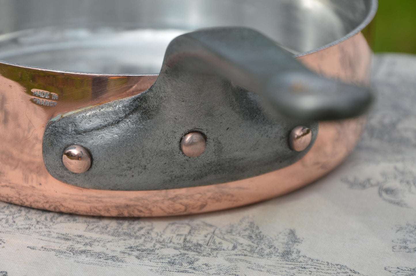 Copper Saute 20cm 2.5mm Vintage Made in France Fry French Pan 2.5mm New Hand Wiped NKC Tin Professional Sauté Normandy Kitchen Edge Dent
