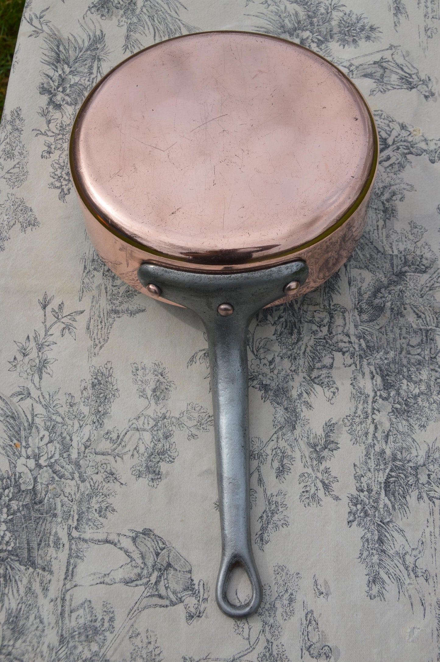 Copper Saute 20cm 2.5mm Vintage Made in France Fry French Pan 2.5mm New Hand Wiped NKC Tin Professional Sauté Normandy Kitchen Edge Dent