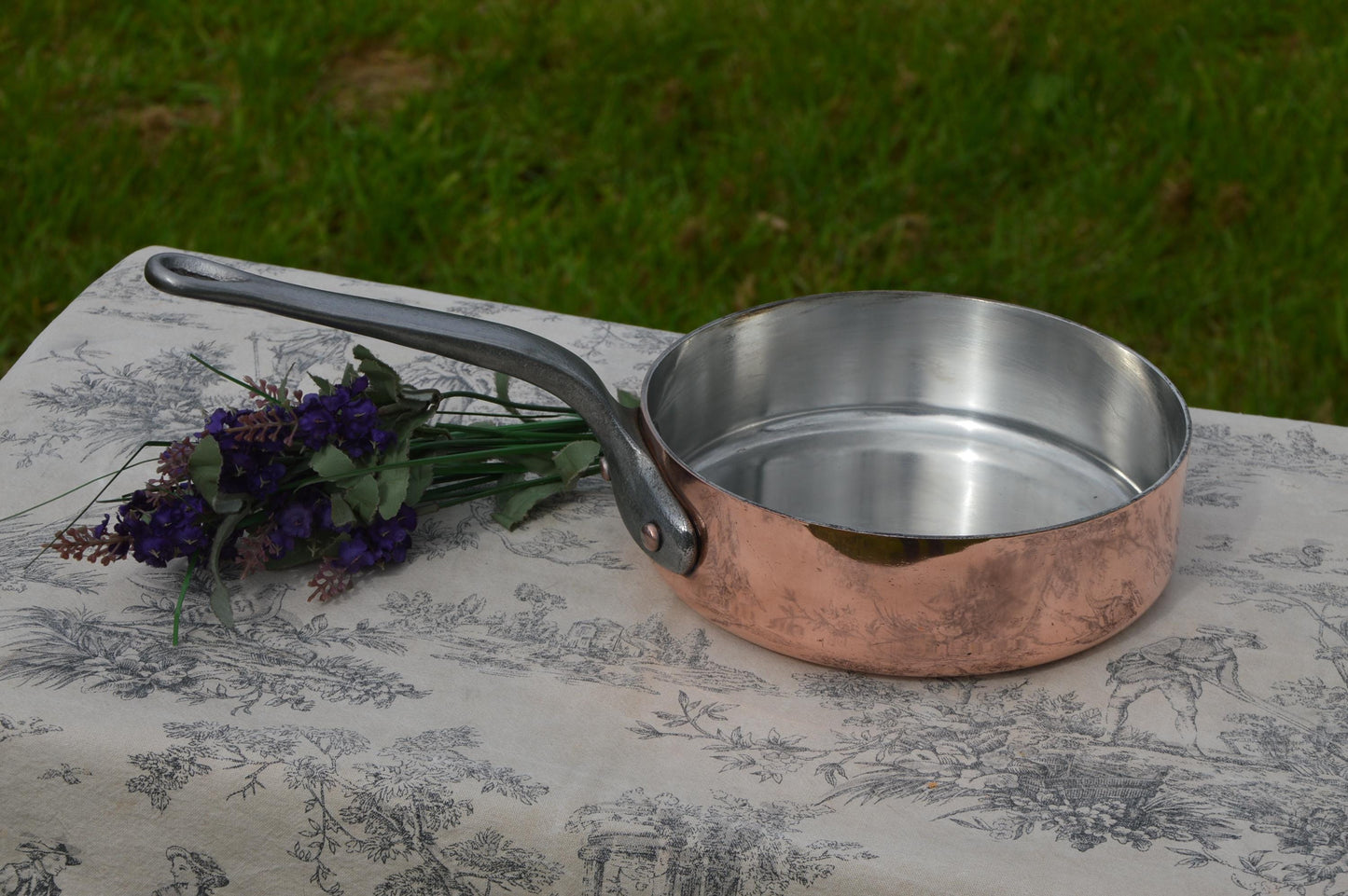 Copper Saute 20cm 2.5mm Vintage Made in France Fry French Pan 2.5mm New Hand Wiped NKC Tin Professional Sauté Normandy Kitchen