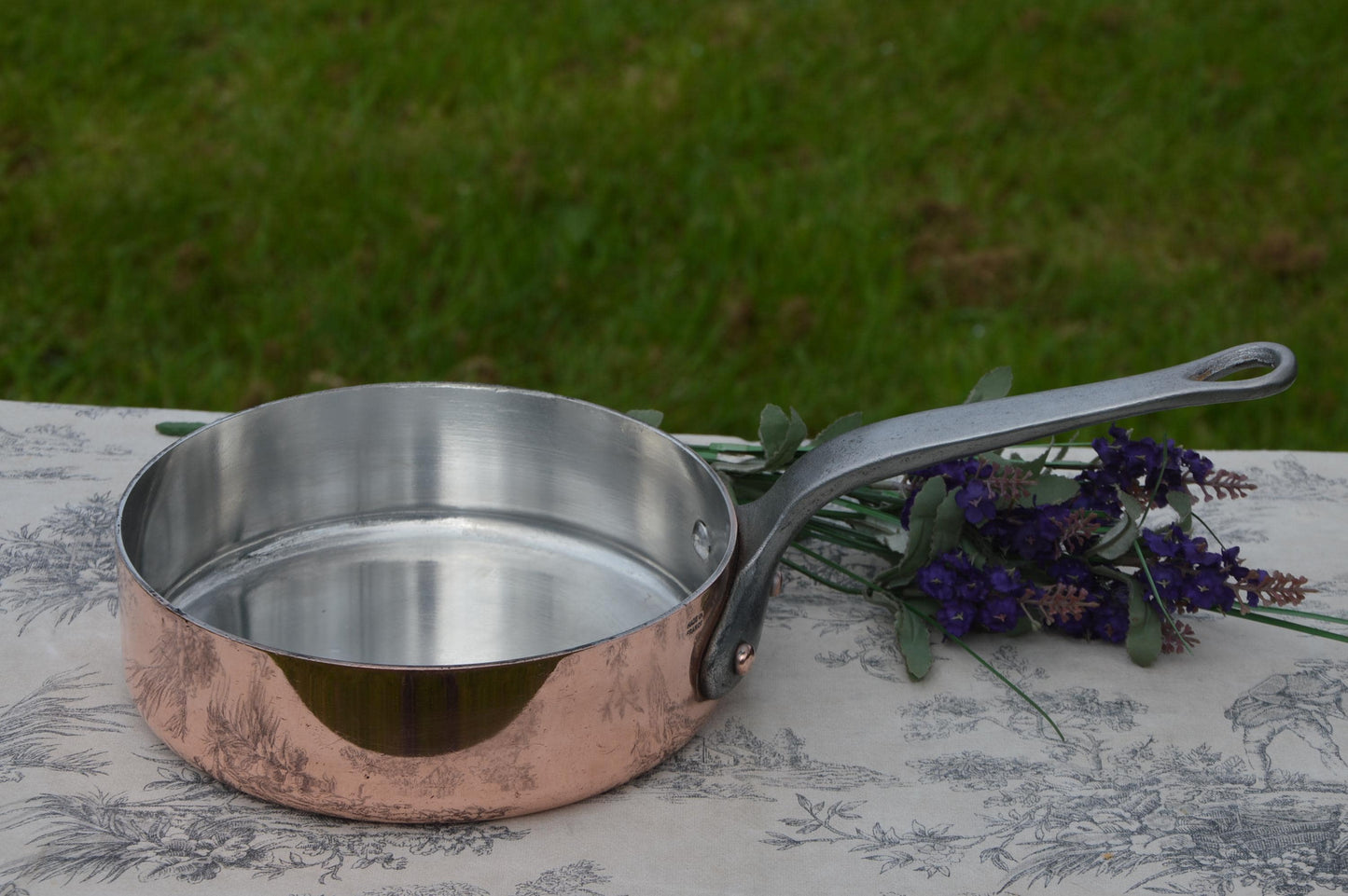Copper Saute 20cm 2.5mm Vintage Made in France Fry French Pan 2.5mm New Hand Wiped NKC Tin Professional Sauté Normandy Kitchen