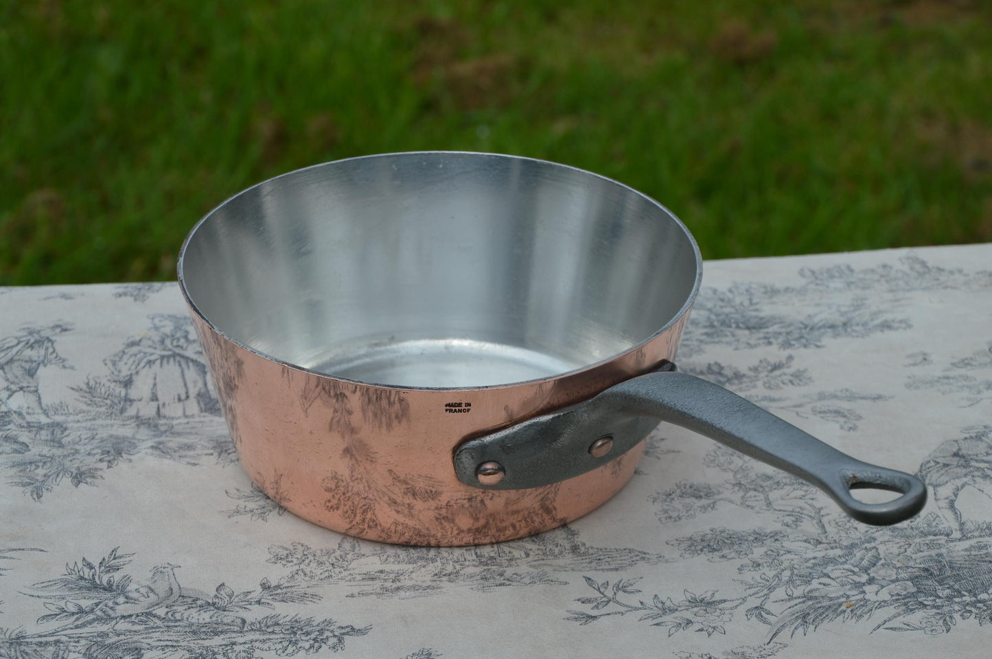French Copper 2.5mm Sauteuse Evasee Pan Windsor New Bill Cox Hand Wiped Tin Vintage Professional Windsor 8" 20cm Stamped Made in France
