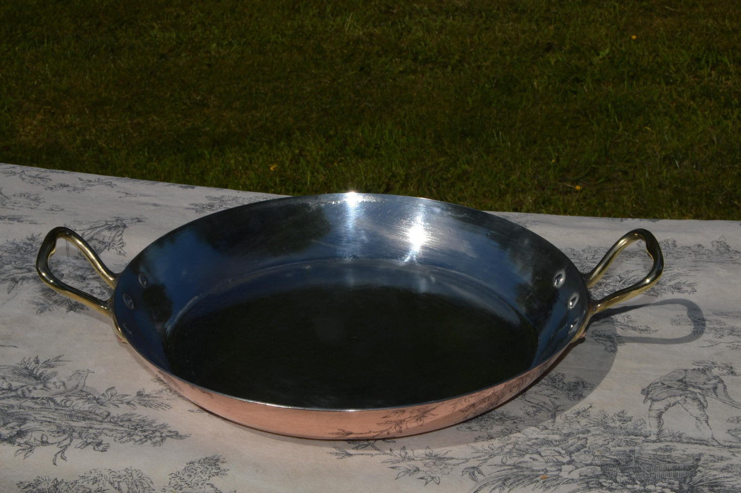 Vintage French Copper Au Gratin Pan, Retinned, 26cm 10" Roasting Dish