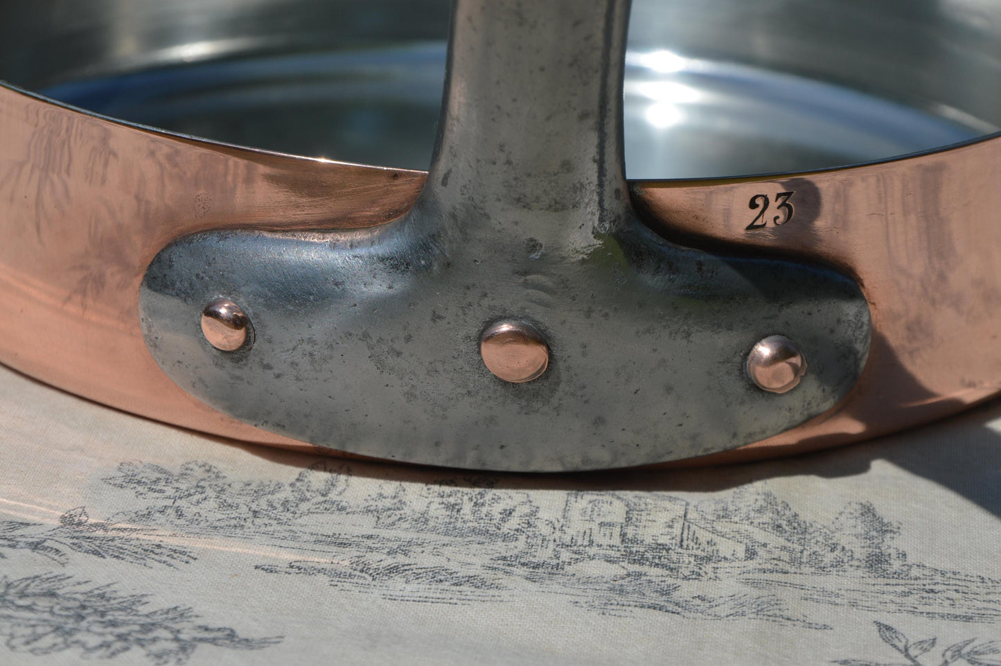Antique Copper Pan Sauté French Copper Professional Saute Pan 1.4mm New Tin Professional 23cm 9 inch