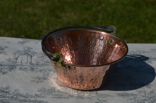Small Jam Cauldron Jam Pan French Vintage Copper Apple Butter Jelly Preserves Pot Normandy Kitchen  Cast Iron Handle