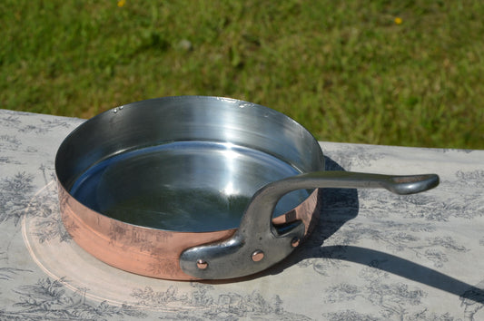 Antique Copper Pan Sauté French Copper Professional Saute Pan 1.4mm New Tin Professional 23cm 9 inch