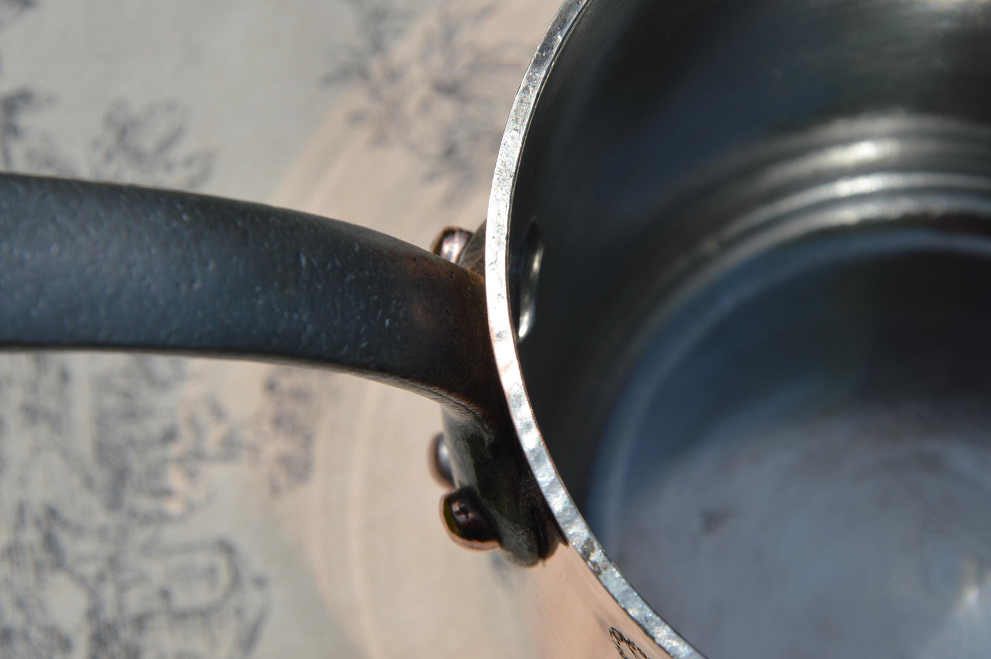 Vintage G Leclerc Pinsac French Copper Pan Patisserie Milk Bain Marie Sauce Tall 2.5mm Refurbished New Artisan Hand Wiped Tin