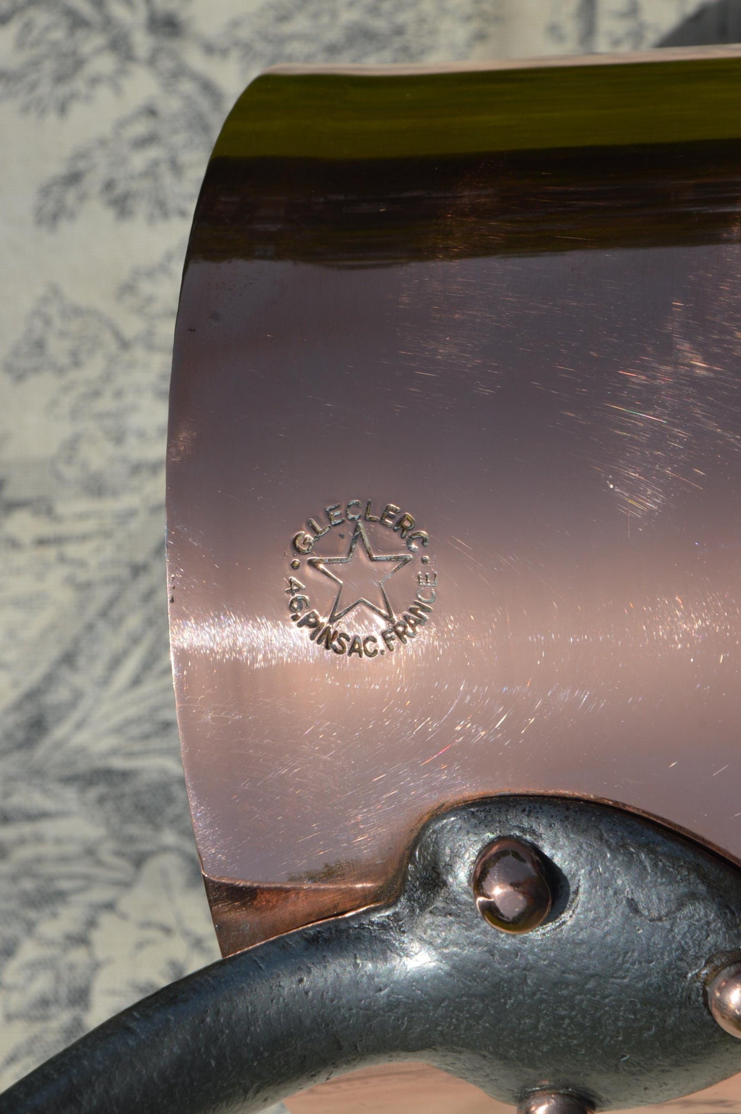 Vintage G Leclerc Pinsac French Copper Pan Patisserie Milk Bain Marie Sauce Tall 2.5mm Refurbished New Artisan Hand Wiped Tin