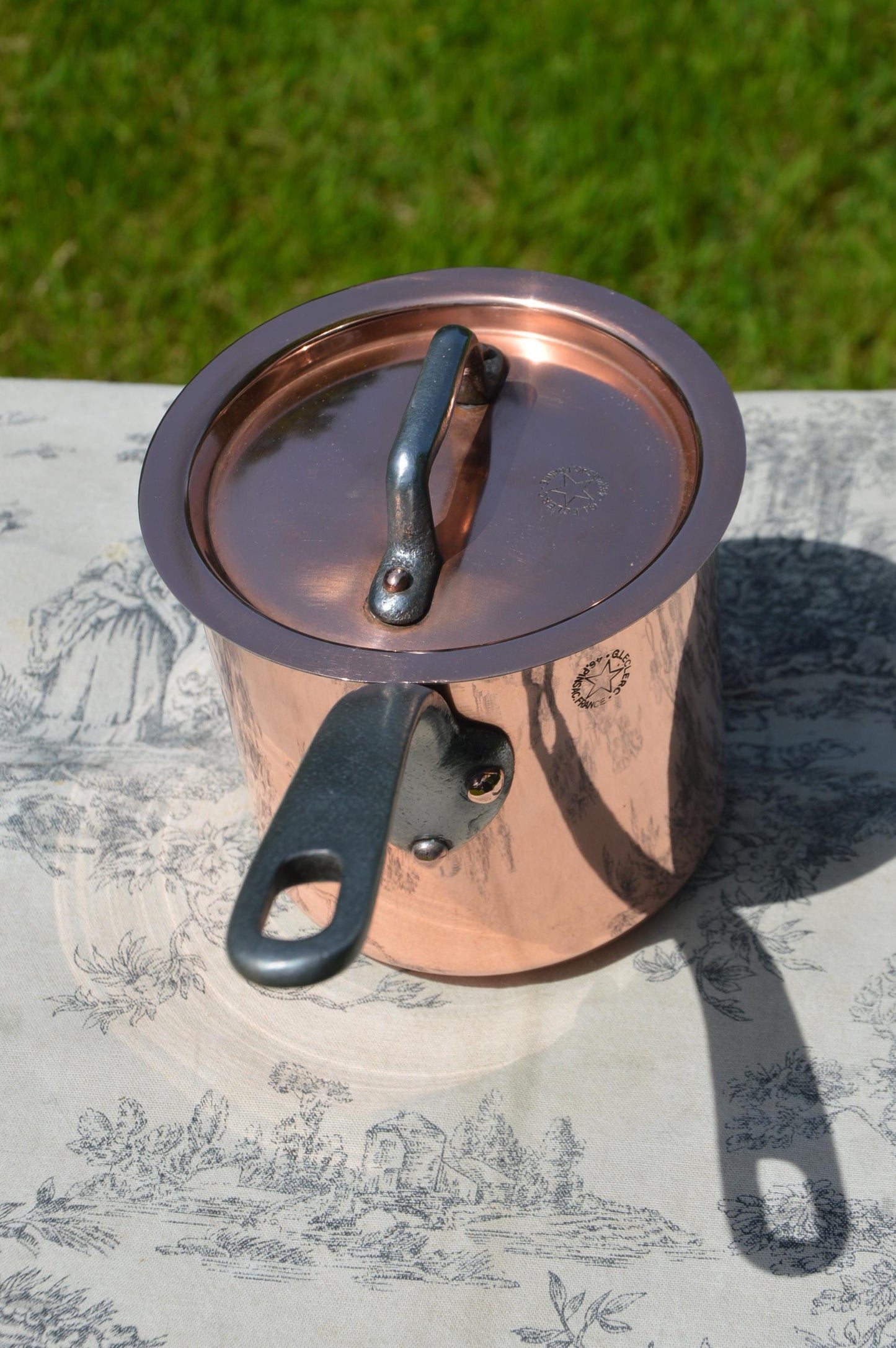 Vintage G Leclerc Pinsac French Copper Pan Patisserie Milk Bain Marie Sauce Tall 2.5mm Refurbished New Artisan Hand Wiped Tin