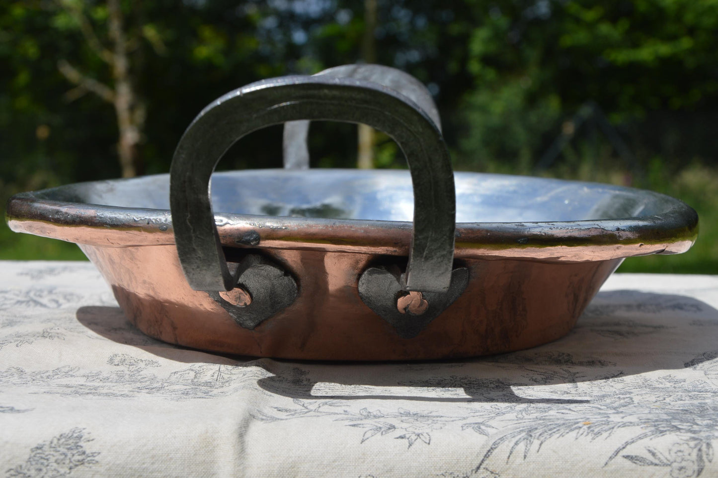 Antique Copper Tourtiere Gratin Dish – New Hand-Wiped Tin Lined, French Oven Pan
