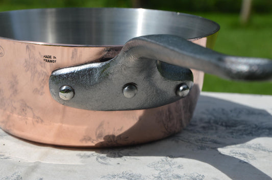 Mauviel Copper Sauteuse Évasée 8" 20cm 2.5mm Professional French Nickel-Lined Pot