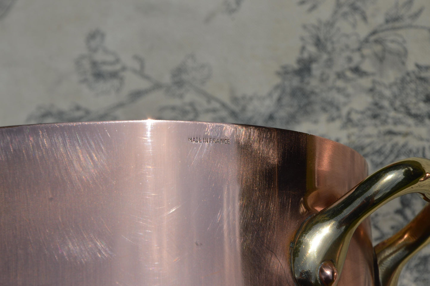 Vintage French Copper Casserole Pan Pot Dutch Oven Lid New Hand Wiped Tin Cocotte 1.6mm Oval 20cm 8" Made In France Villedieu Made