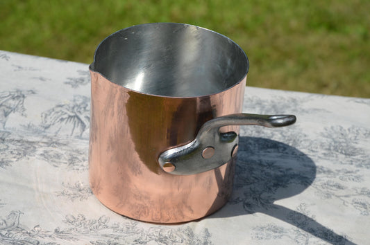 Antique French Copper Pan, Refurbished Professional Chef Pâtissier, New Bill Cox Hand Wiped Tin