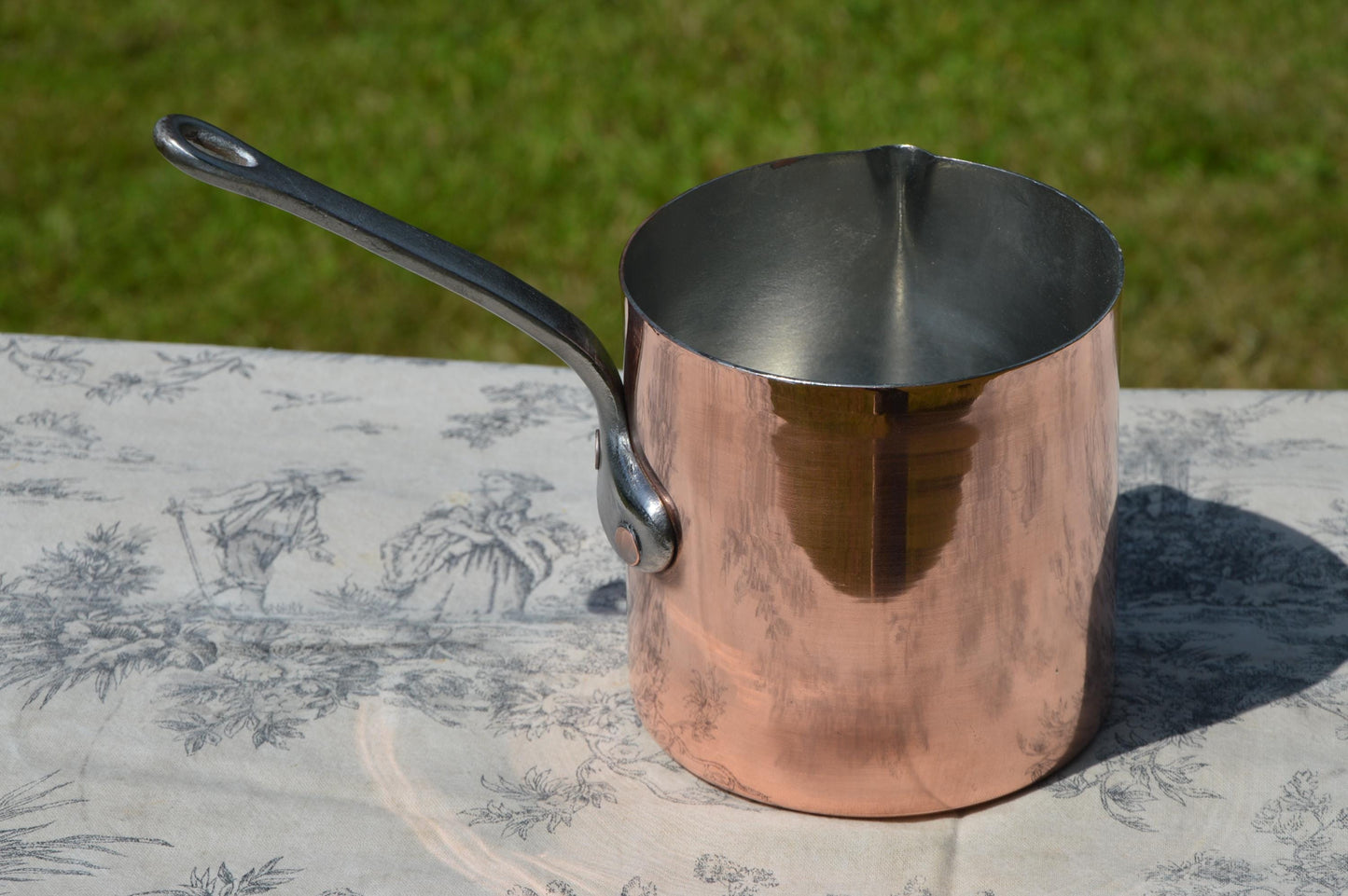 Antique French Copper Pan, Refurbished Professional Chef Pâtissier, New Bill Cox Hand Wiped Tin