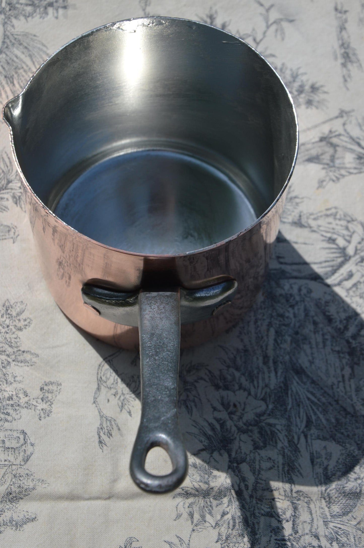 Antique French Copper Pan, Refurbished Professional Chef Pâtissier, New Bill Cox Hand Wiped Tin