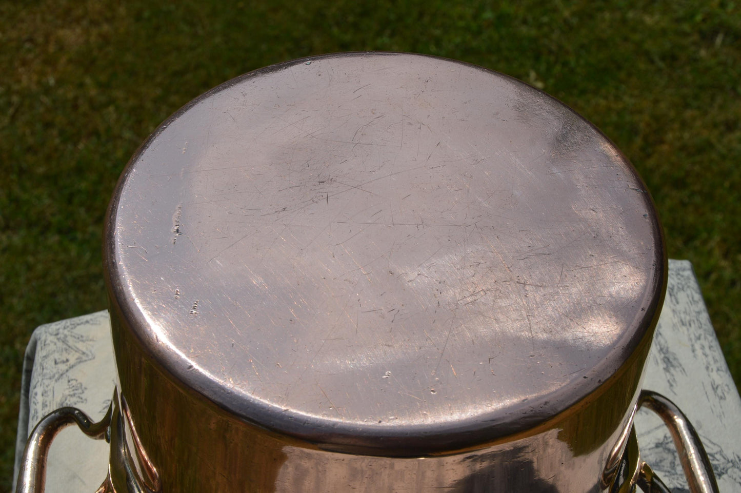 Antique Copper Stockpot Faitout Pan: Refurbished Villedieu French Marmite Pot