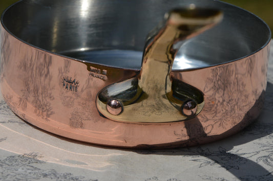 Gaillard of Paris Copper Sauté Pan: 16cm New Tin Lined, Bronze Handle – Antique French Cookware