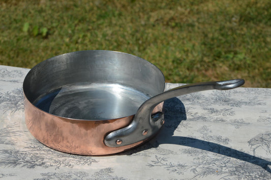 Antique Copper Pan Sauté French Professional Saute Pan 1.4mm New Tin 23cm 9 inch 1.5mm