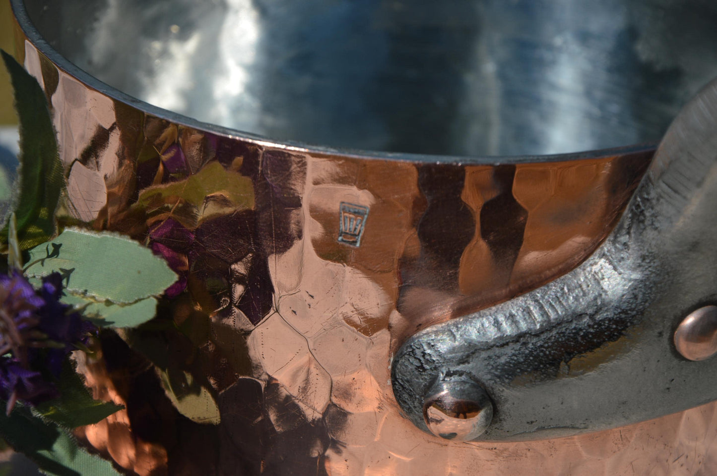 Matfer French Vintage Copper 16cm 6 1/4" Villiedieu Hammered Saucepan 3mm Saute Pan Cast Iron Handle New Bill Cox Artisan Hand Wiped Tin