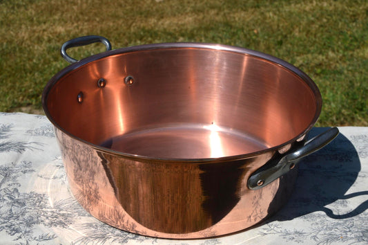 Jam Pan Antique Copper Professional Jelly Pan 37.5cm Thick 1.8mm 3.9 kilos 8 lbs 10.4 oz Copper Cast Iron Handles