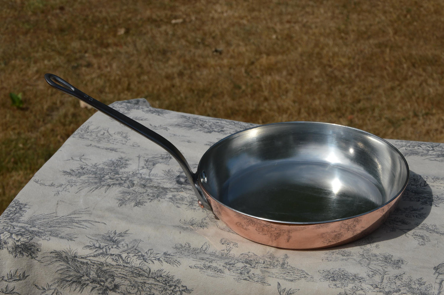 2.6mm Copper Frying Pan Skillet Saute Professional Vintage French New Hand Wiped Tin Lining by Bill Cox