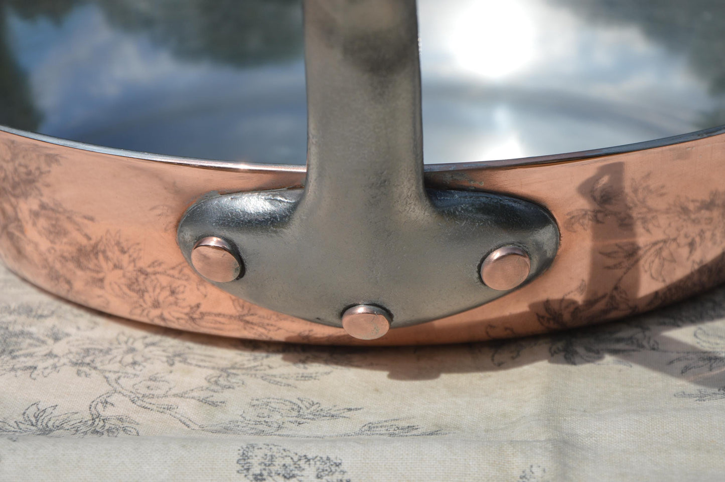 2.6mm Copper Frying Pan Skillet Saute Professional Vintage French New Hand Wiped Tin Lining by Bill Cox