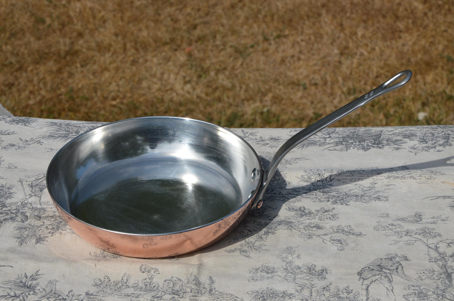 2.6mm Copper Frying Pan Skillet Saute Professional Vintage French New Hand Wiped Tin Lining by Bill Cox