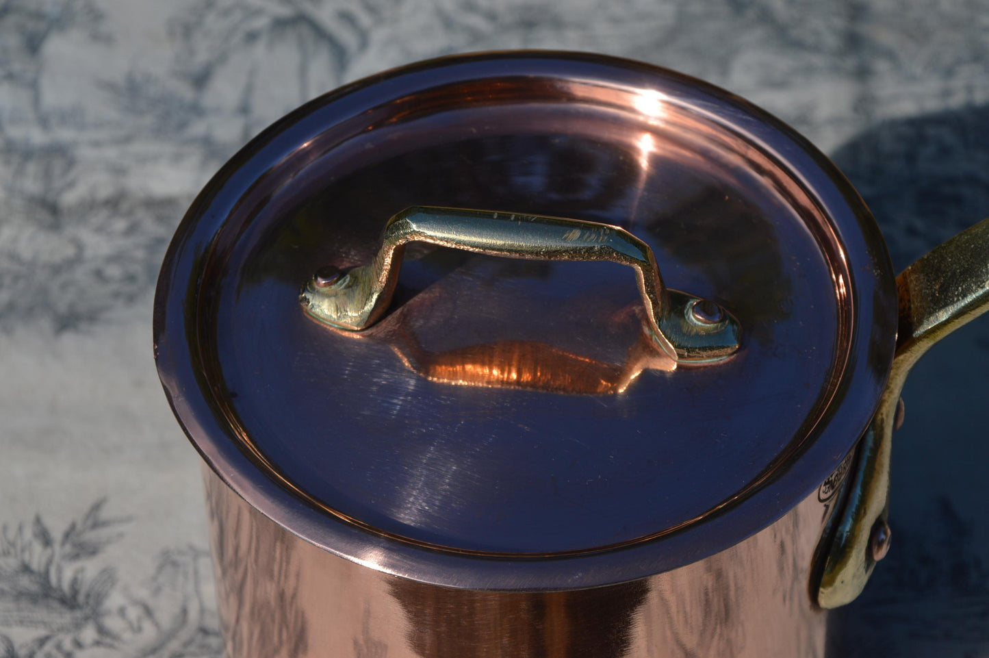 Pierre Vergne Durfort Antique Solid Copper 2.4mm Pan Bronze Handle Tin Lined Quality Tall Pot Lid 12cm 4 3/4"  Sauciere Milk Pan