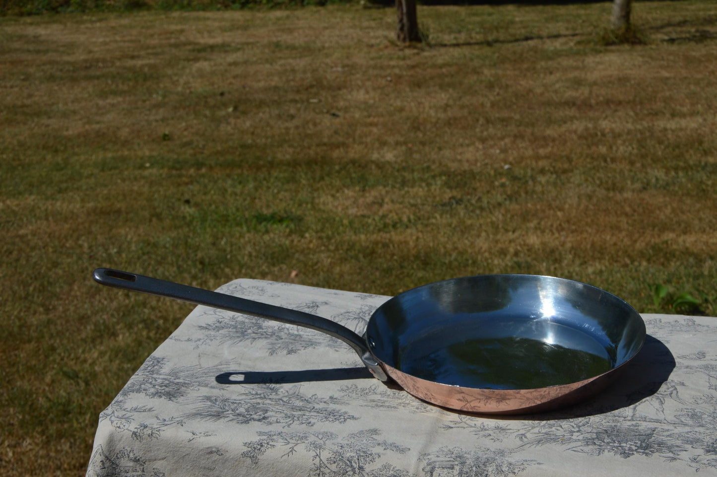 Tournus Vintage 1.5mm 26cm 10" Copper Frying Pan Saute Iron Handle Professonal Pan Vintage French Saute Skillet New Tin Lined Copper Pan
