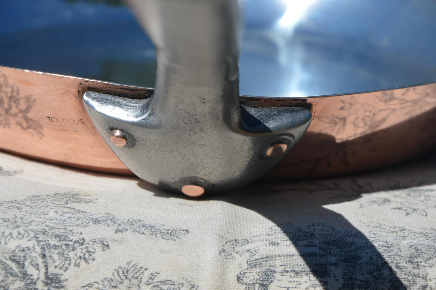 Tournus Vintage 1.5mm 26cm 10" Copper Frying Pan Saute Iron Handle Professonal Pan Vintage French Saute Skillet New Tin Lined Copper Pan