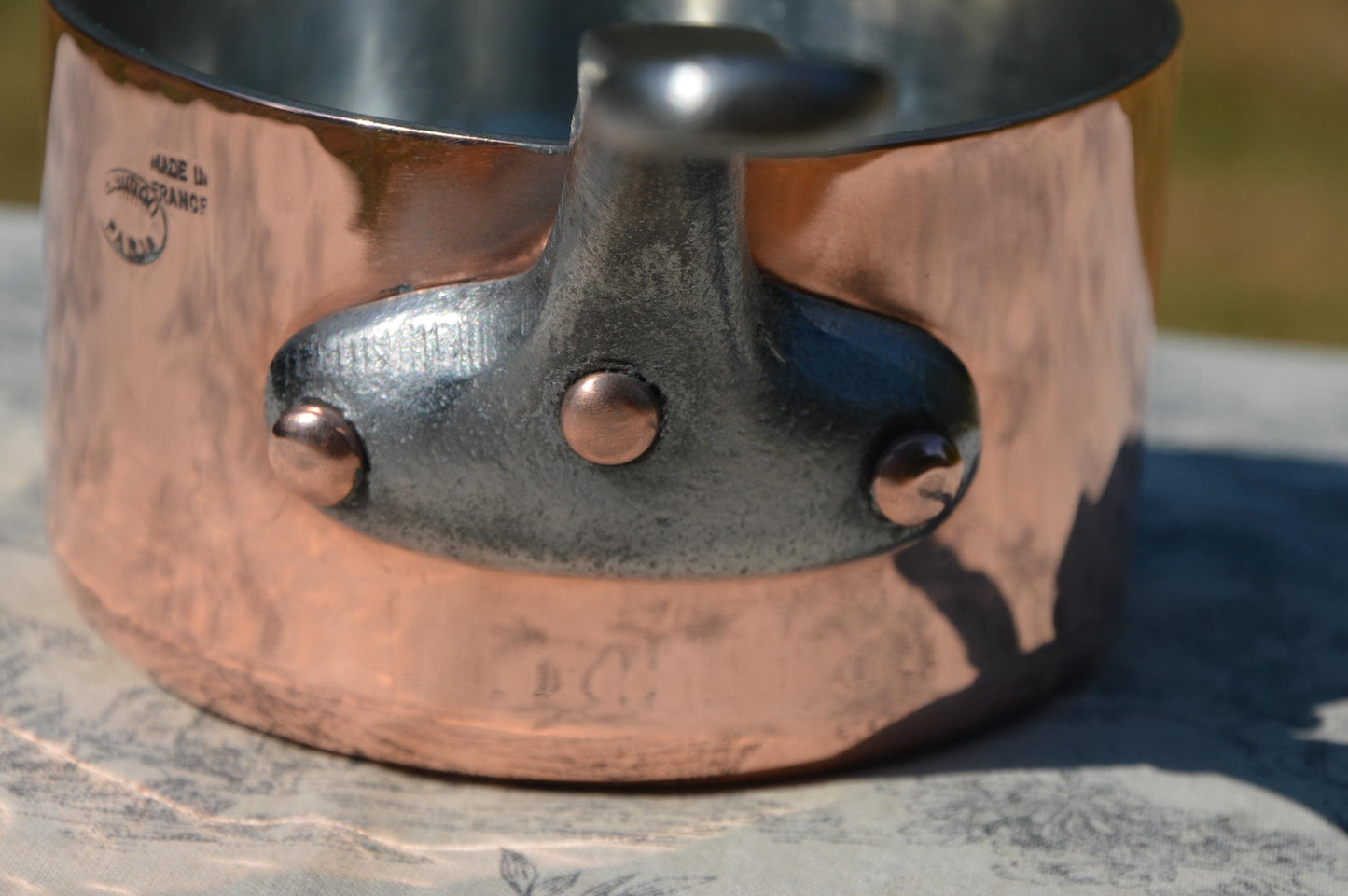 A Simon 2.5mm 12cm Copper Saucepan Cast Iron Handle Superb Manufacture Villedieu Made in France
