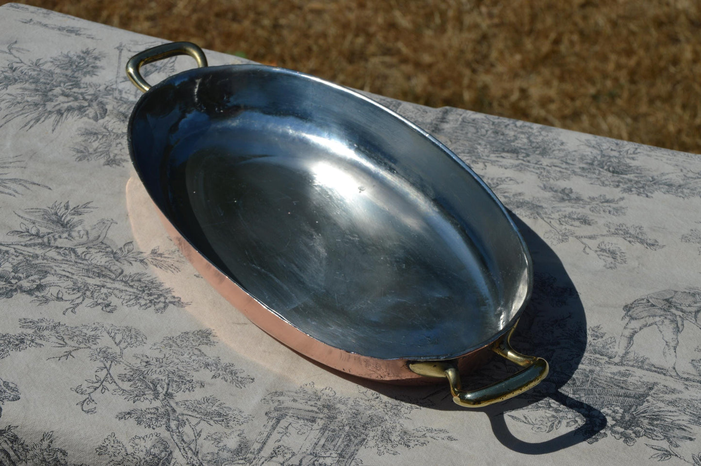 Copper Pan Gebruder Hepp 30cm 11 3/4 inch Antique German Kupfer Copper Refurbished Au Gratin Auflaufform