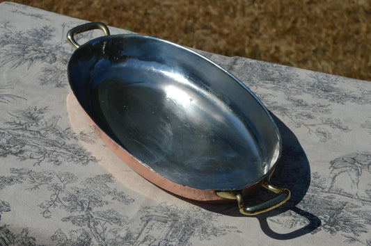 Copper Pan Gebruder Hepp 30cm 11 3/4 inch Antique German Kupfer Copper Refurbished Au Gratin Auflaufform