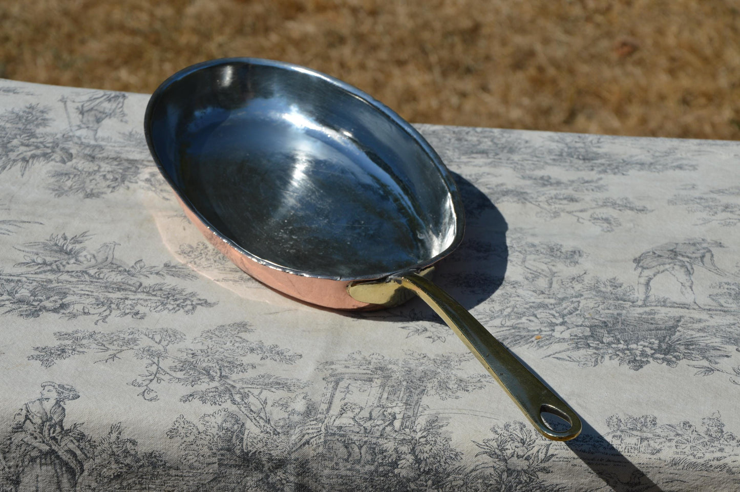 Copper Pan Gebruder Hepp 26cm 10 1/4 inch Antique German Kupfer Copper Refurbished Fish Pan