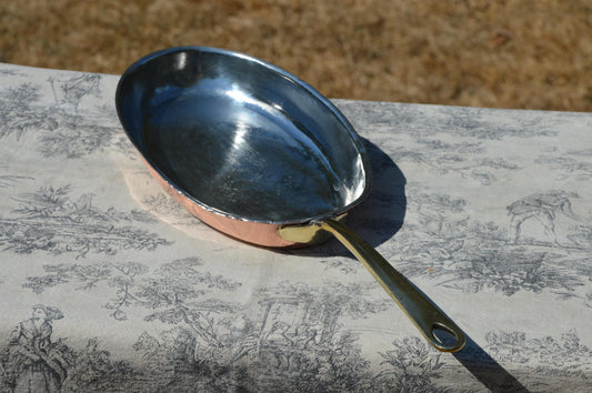 Copper Pan Gebruder Hepp 26cm 10 1/4 inch Antique German Kupfer Copper Refurbished Fish Pan