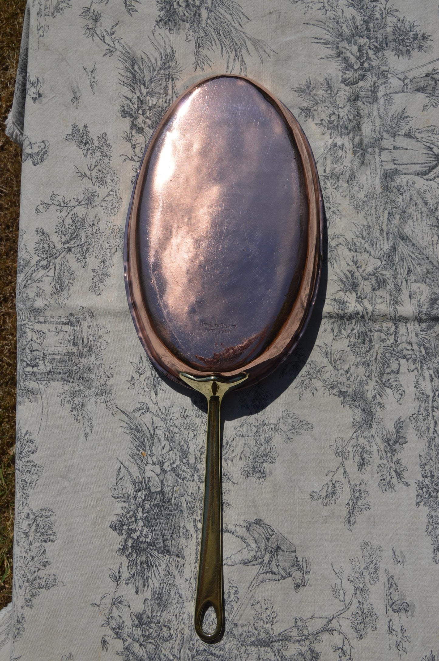 Copper Pan Gebruder Hepp 26cm 10 1/4 inch Antique German Kupfer Copper Refurbished Fish Pan