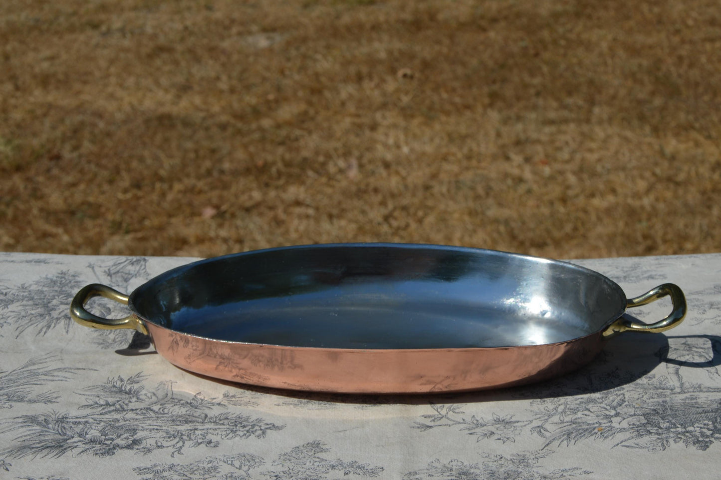 Copper Pan Gebruder Hepp 30cm 11 3/4 inch Antique German Kupfer Copper Refurbished Au Gratin Auflaufform