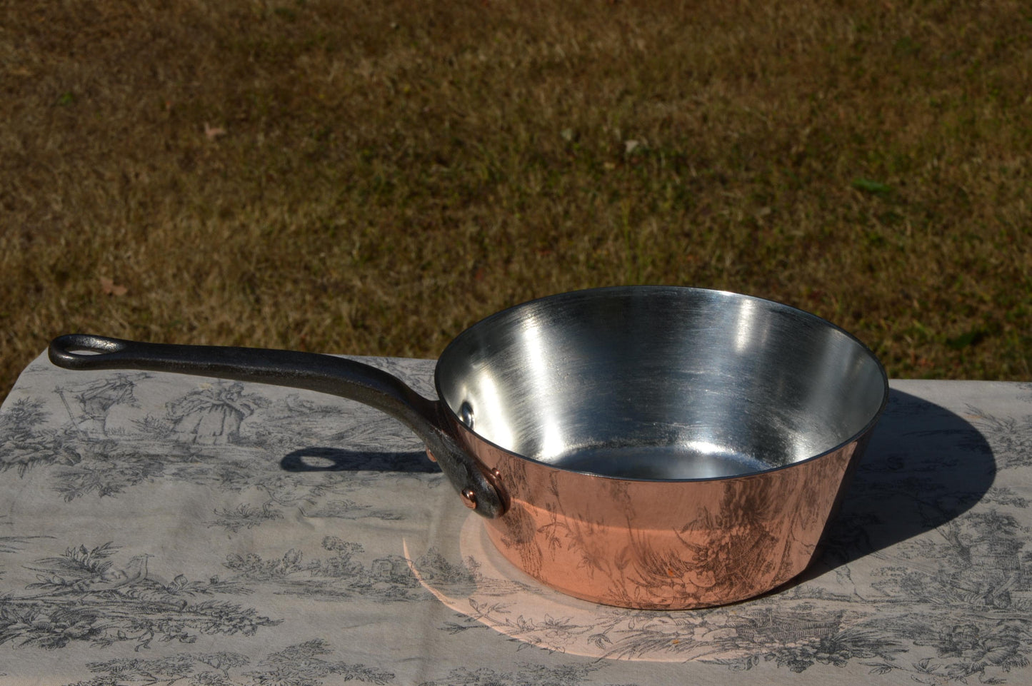 Sauteuse Évasée en Cuivre Français 2,3mm Windsor 21cm 8 1/4" Neuf Bill Cox Étamé à la Main Vintage Professionnel Estampillé Fabriqué en France