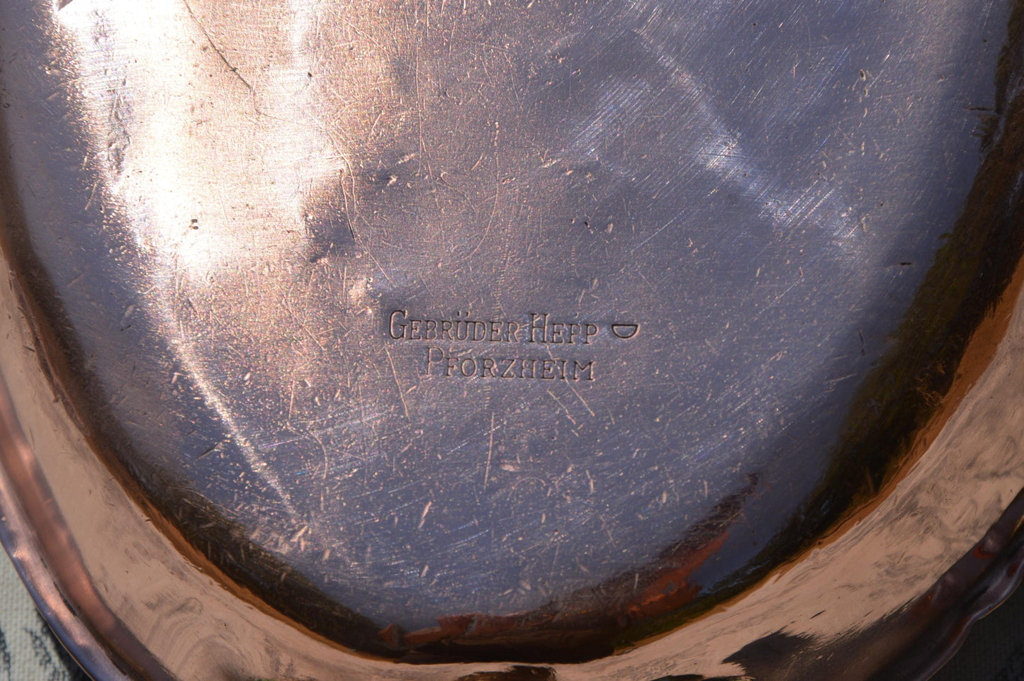 Copper Pan Gebruder Hepp 26cm 10 1/4 inch Antique German Kupfer Copper Refurbished Fish Pan